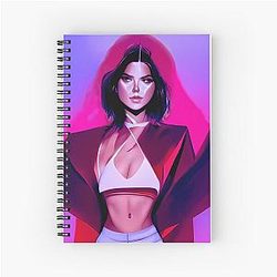 Kendall Jenner portrait AI generated art Spiral Notebook