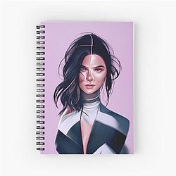 Kendall Jenner Drawing - AI Generated Art Spiral Notebook