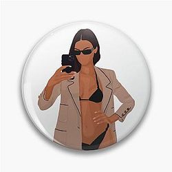 Kendall Jenner in a Bikini with a Blazer Pin