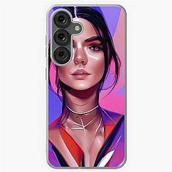 Kendall Jenner drawing AI generated art Samsung Galaxy Soft Case