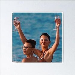 Kendall Jenner and Bella Hadid Sticker Poster