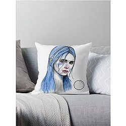 Watercolour Kendall Jenner by Derek Xie Throw Pillow