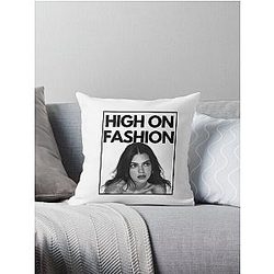 High on Fashion - Kendall Jenner Trendy Portrait Throw Pillow