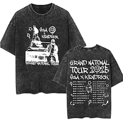 Grand National Tour 2026 SZA LA 0504 Kendrick Lamar Wash T-Shirts