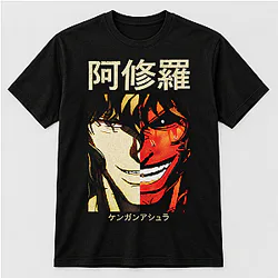 Kengan Ashura Tokita Ohma Split Face Japanese Anime Graphic T-Shirt NTT1310 Kengan Ashura T-Shirts