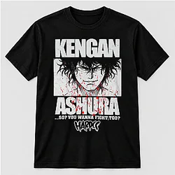 Kengan Ashura Tokita Ohma Black and White Manga Portrait T-Shirt NTT1310 Kengan Ashura T-Shirts