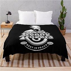 Vintage Retro Kenny Rogers American Singer Throw Blanket