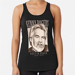 Muzikant Kenny Rogers Legende Amerikaanse Zanger Racerback Tank Top