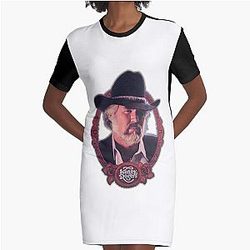 Kenny Rogers Grafische T-Shirt Kleid