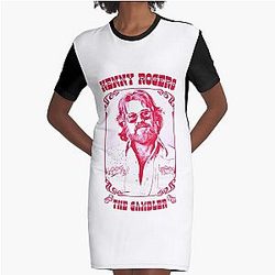 Kenny Rogers Grafische T-Shirt Kleid