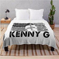 Retro American Flag Kenny G Music Throw Blanket