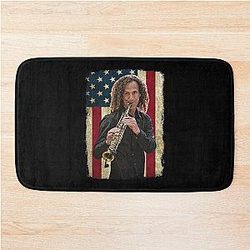 Vintage American Flag Bath Mat Featuring Kenny G Legend
