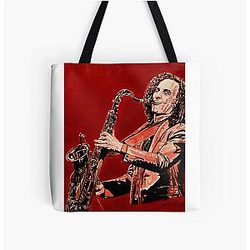 Kenny G Saxophone All Over Print Tote Bag