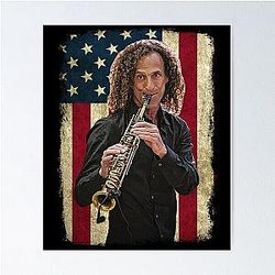 Vintage American Flag Poster of Kenny G Legend