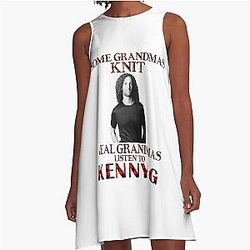 Some Grandmas Knit Real Grandmas Listen to Kenny G A Line Dress