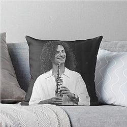 Kenny G BW Photograph Throw Pillow