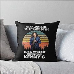 I May Look Like I'm Listening to You Kenny G Vintage Throw Pillow