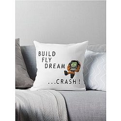 Build Fly Dream Crash Throw Pillow - Kerbal Space Program