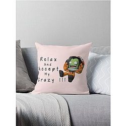 Relax And Accept My Crazy Throw Pillow - Kerbal Space Program