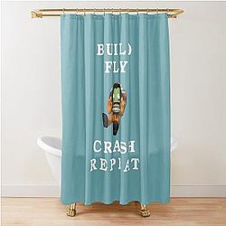 Build Fly Crash Repeat Kerbal Space Program Shower Curtain