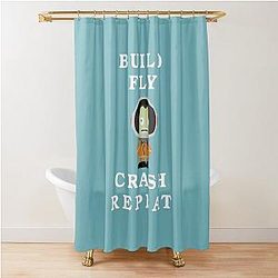 Build Fly Crash Repeat Kerbal Space Program Shower Curtain
