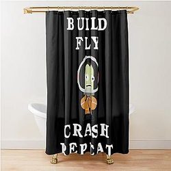 Build Fly Crash Repeat Kerbal Space Program Shower Curtain