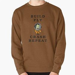 Build Fly Crash Repeat Pullover Sweatshirt - Kerbal Space Program Kids Cartoon