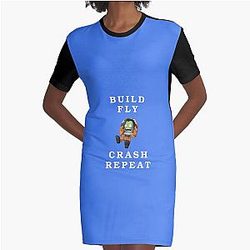 Build Fly Crash Repeat Kerbal Space Program Kerbals Graphic T-Shirt Dress