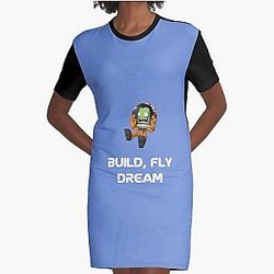 Build Fly Dream Crash Kerbal Space Program Kids Cartoon Graphic T-Shirt Dress