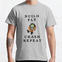 Costruisci ripetizione di Crash Fly Kerbal Space Program Classic T-Shirt