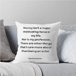 Kevin Costner on Money Quote Throw Pillow