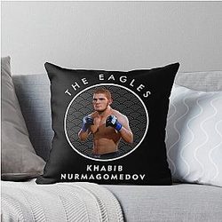Khabib Nurmagomedov in Circle UP Throw Pillow