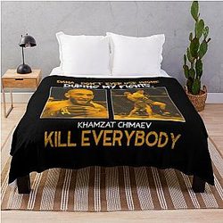Khamzat Chimaev Smesh Machine Throw Blanket