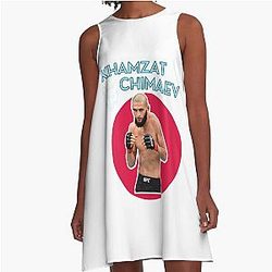 Khamzat Chimaev Classic T-Shirt - Khamzat Chimaev The Wolf Borz A-Line Dress