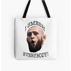 Khamzat Chimaev I Smesh Everybody All Over Print Tote Bag