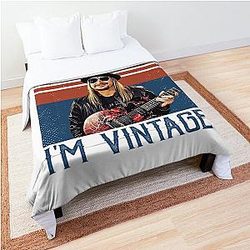 Retro Girl Rock I'm Not Vintage Comforter