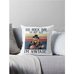 Retro Kid Rock Girl I'm Not Vintage Throw Pillow
