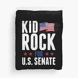 Funny Man Kid Rock For Us Senate In Rocktrust Duvet Cover