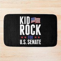 Funny Man Kid Rock For Us Senate In Rock We Trust Awesome Music Fans Bath Mat