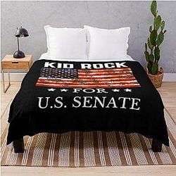Vintage Kid Rock For Usa Senate Gifts Throw Blanket