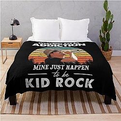Everybody Has an Addiction Mine Just Happens to Be Kid Rock Vintage Throw Blanket
