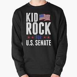 Funny Man Kid Rock For Us Senate In Rock We Trust Awesome Fans Pullover Sweatshirt