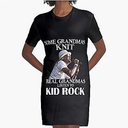 Some Grandmas Knit Graphic T-Shirt Dress