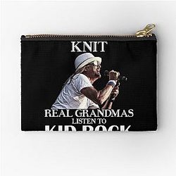 Some Grandmas Knit Real Grandmas Listen to Kid Rock Zipper Pouch
