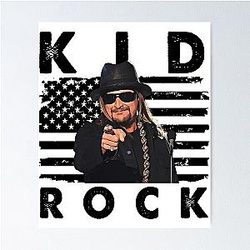 Retro American Flag Kid Rock Music Gift Essential Poster