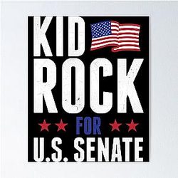 Funny Man Rock Kid For Us Senate In Rock We Trust For Music Fans Poster