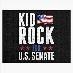 Funny Man Kid Rock for the US Senate In Rock We Trust for Music Fans Jigsaw Puzzle