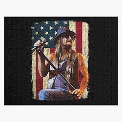 Vintage American Flag Kid Rock Jigsaw Puzzle