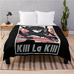 Retro Design Ryuko Kill La Kill Anime Manga Throw Blanket