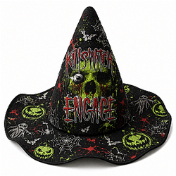 Killswitch Engage Green Skull HTCT2108 Killswitch Engage Halloween Quilted Witch Hat